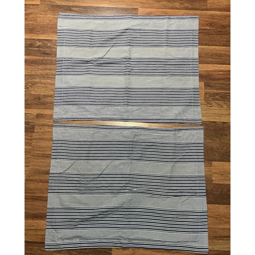 Pair Of Tommy Hilfiger Light Blue Striped STANDARD Pillow Shams Nautical